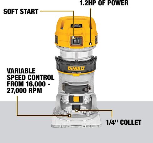 DEWALT Router Fixed/Plunge Base Kit, Variable Speed, 1.25-HP Max Torque (DWP611PK) in Saudi Arabia