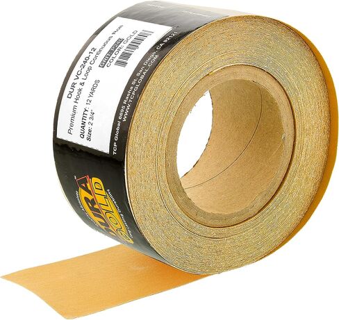 Dura-Gold Premium - 1500 Grit Green Film - Hook & Loop Backing Longboard Continuous Sandpaper Roll, 2-3/4" Wide, 12 Yards Long - For Automotive Detailing, Fine Color Sanding, Long Board Sander Blocks in Saudi Arabia