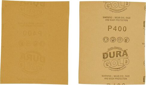 ورق صنفرة ذهبي ممتاز من Dura-Gold 1/4 ورقة، 150 حبيبة (صندوق من 400) - أعمال النجارة والأثاث الخشبي، طلاء السيارات - ورقة بحجم 4.5 بوصة × 5.5 بوصة لصنادل اللمسات النهائية للنخيل، مشبك، كتلة الصنفرة اليدوية in Kuwait