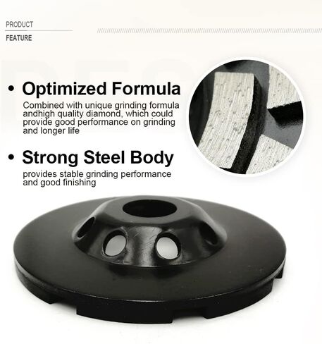 SHDIATOOL 4-1/2 Inch Turbo Row Diamond Grinding Cup Wheel for Concrete Granite Marble Masonry Brick Fits 7/8 Inch-5/8 Arbor Grit40/50 in Saudi Arabia