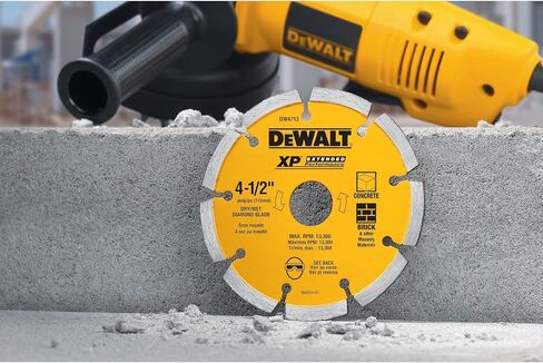 DEWALT DW4713 Industrial 4-1/2-Inch Dry Cutting Segmented Diamond Saw Blade with 5/8-Inch or 7/8-Inch Arbor in Saudi Arabia