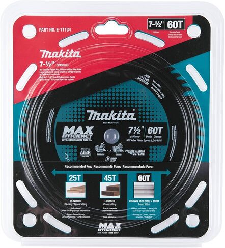 Makita E-11134 7-1/2" 60T Carbide-Tipped Max Efficiency Miter Saw Blade in Saudi Arabia