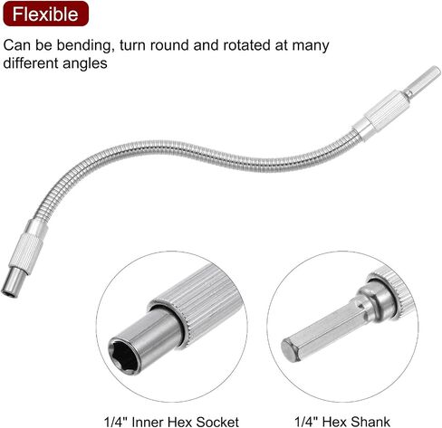 uxcell 1/4" Hex Shank Flexible Extension Bit Shaft 200mm Soft Screwdriver Bits in Saudi Arabia