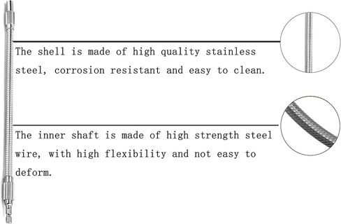 2PCS MOCOST مرنة تمديد مثقاب الحفر، 7.9 "و 11.8" فليكس رمح تأثير سائق اتصال لمثقاب الطاقة، اليد سقاطة مفك بت. تغيير سريع المغناطيسي 1/4 عرافة عرقوب in Kuwait