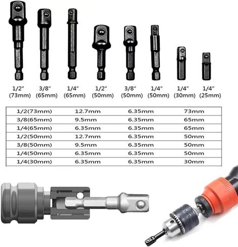 36-piece electric drill bit extension kit, 1/4 3/8 1/2-inch hex, bendable and corner drill bit extension with screwdriver kit (black) in Saudi Arabia