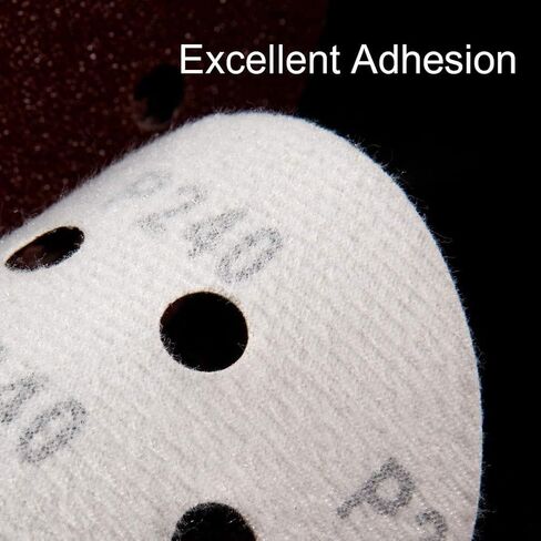 100 قطعة 5 انش 8 فتحات لاقراص الصنفرة المستديرة بخطاف وحلقة - 60 80 120 180 240 حبيبات متنوعة للصنفرة الدوارة in Kuwait