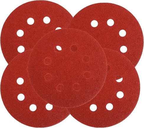 HIFROM 70pcs Sanding Discs 5 Inch 8 Hole Circular Dustless Hook and Loop Sandpaper Disks Orbital Sander Pads (7 Discs Each of 40 60 80 100 120 180 240 320 400 800) in Saudi Arabia