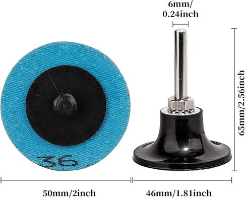 60Pcs Quick Change Sanding Discs, 2 Inch Die Grinder Sanding Discs, 60PCS Aluminum Oxide Roll Lock Disc with 1/4'' Holders, 36 60 80 120 240 Assorted Grits for Rust Burr Paint Metal Polishing in Saudi Arabia