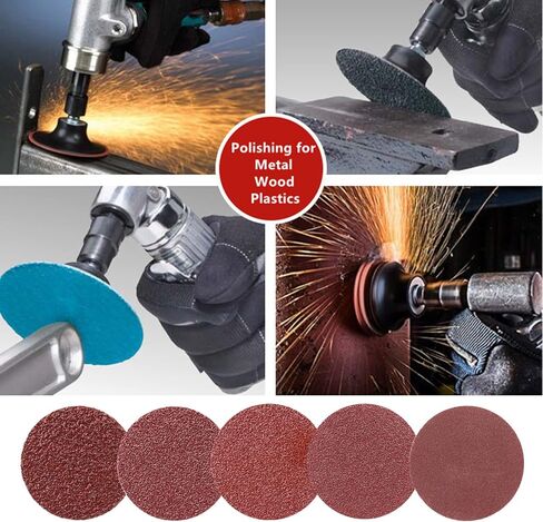 60Pcs Quick Change Sanding Discs, 2 Inch Die Grinder Sanding Discs, 60PCS Aluminum Oxide Roll Lock Disc with 1/4'' Holders, 36 60 80 120 240 Assorted Grits for Rust Burr Paint Metal Polishing in Saudi Arabia