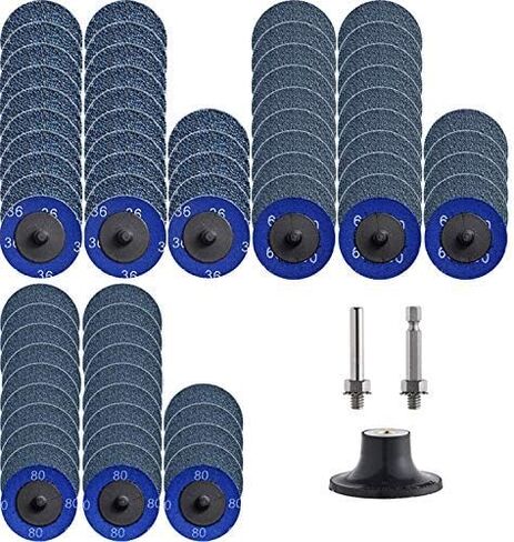 Miroku 50Pcs P36 2-inch Quick Change Discs Set, Zirconia Sanding Discs with 1/4" Holder, for Die Grinder Surface Prep Strip Grind Polish Finish Burr Rust Paint Removal in Saudi Arabia