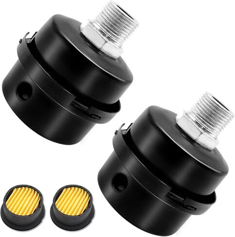 LeuMuas 2pcs Air Compressor Filter Silencer 1/2" Metal Compressor Air Intake Filter Noise Muffler Accessories for Generator, Blowers, Exhaust Ports, 20MM in Kuwait