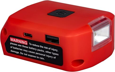 محول بطارية ميلواكي 18 فولت مع شاحن USB C ومنفذ تيار مستمر وإضاءة العمل - شاحن مصدر الطاقة لبطارية ليثيوم ميلواكي 18 فولت (الأداة فقط) in Kuwait