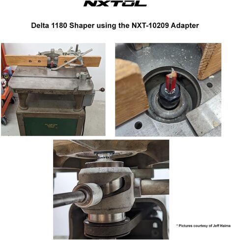 NXT-10218 Router Bit Spindle Adapter for Powermatic 27 and 27 Super | Includes 1/4" and 1/2" ER20 collets| No Slip | Made in U.S.A in Kuwait