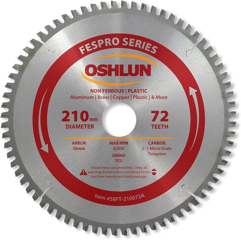 Oshlun SBFT-210052 210mm 52 Tooth FesPro Crosscut ATB Saw Blade with 30mm Arbor for Festool TS 75 EQ in Saudi Arabia