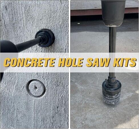 DEHUIWI Concrete Hole Saw Kit, 9PCS Masonry Hole Saw 4 Inch SDS Plus Max Bit Shank for Cement Brick Wall, Carbide Hole Saw Kit 30 40 65 80 100 MM, Concrete Core Bit Set for Brick, Cement, Stone in Kuwait