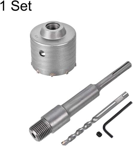 uxcell Wall Hole Drill Bit 35mm Concrete Cement Stone Hole Saw Cutter 150mm Drilling Depth Round Shank with Connecting Rod Drill for SDS X4 Impact Drill in Kuwait