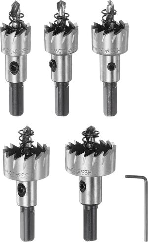 HARFINGTON 5pcs Hole Saw Kits 16mm 18mm 20mm 25mm 32mm High Speed Steel (HSS) Drill Bits Set Cutters for Stainless Steel Aluminum Alloy Plastic in Saudi Arabia