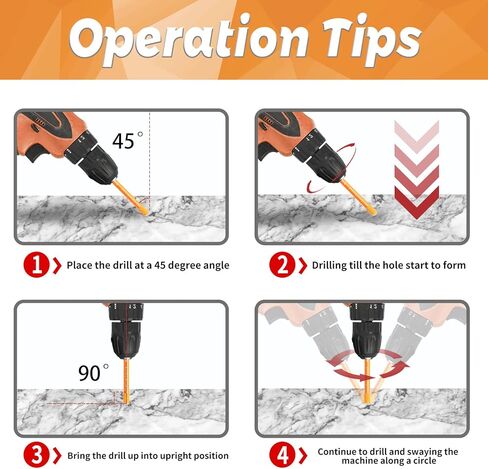 مجموعة لقم مثقاب الماس الجاف، 8 قطع منشار ثقب للجرانيت والسيراميك/البلاط والرخام والبناء والحجر والزجاج والبلاستيك الصلب (ليس للخشب)، ساق مستديرة 3/16 بوصة 1/4 بوصة 5/16 بوصة 3/8 بوصة 1/2 بوصة (8 قطع قطع ماسية) in Kuwait