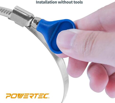 POWERTEC 70370 5" x 10' PVC Dust Collection Hose with 5 Stainless Steel Hose Clamps for Woodworking and Shop Vacuum, 5 Inch Dust Collector Hose for Dust Collection Fittings in Kuwait