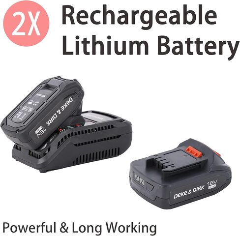 DEKE&DIRK Cordless Brushless Rotary Hammer Drill 18V SDS Plus Hammer Drill with 2PCS Rechargeable 2Ah Lithium-Ion Battery, 18mm Power Hammer Drills for Concrete Rock Wood in Kuwait