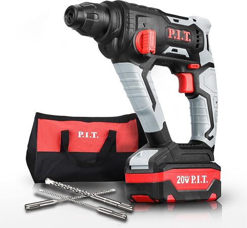 P.I.T. 20V Brush Cordless 1/2 in. SDS-PLUS Type Rotary Hammer Drill with 3000mAh Battery in Kuwait