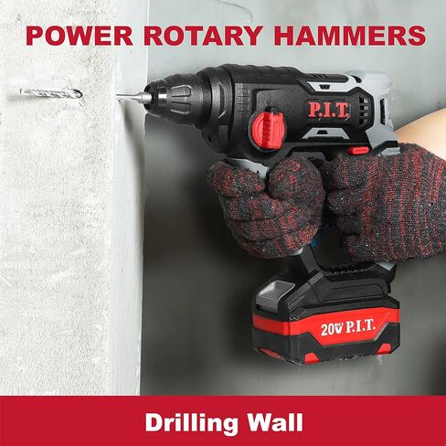 P.I.T. 20V Brush Cordless 1/2 in. SDS-PLUS Type Rotary Hammer Drill with 3000mAh Battery in Kuwait