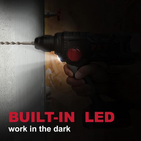 P.I.T. 20V Brush Cordless 1/2 in. SDS-PLUS Type Rotary Hammer Drill with 3000mAh Battery in Kuwait