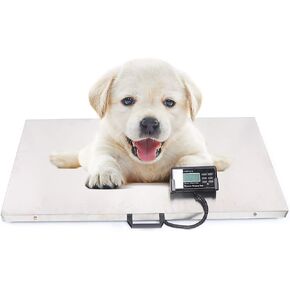 Postal Scale, Digital Pet Scale for Dogs, Dog Scales for Large Breed 440LB Shipping Scale for Packaging Livestock Scale Stainless Steel Platform Heavy Duty for Large Dog Sheep Goat Pig Scale 200 KG