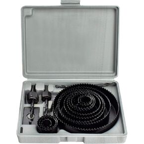 طقم منشار ثقب 3/4 بوصة - 5 بوصة من CUTTEX TOOLS (19 مم - 127 مم)، طقم منشار ثقب كامل 18 قطعة، نطاق كامل (منشار 12 ثقب) + جميع الملحقات و2 لقمة ثقب إضافية، فولاذ كربوني ممتاز A3 مع مساحة تخزين ممتازة صندوق in Kuwait