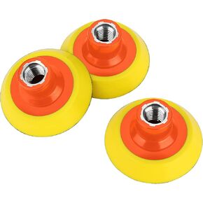 3PCS 3 Inch Hook and Loop Backing Plate 5/8"-11 Thread Sanding Backing Pads for Rotary Polisher and Sander