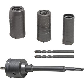 منشار ثقب البناء الخرساني، مجموعات منشار ثقب الحجر الأسمنتي من التنغستن الصلب SDS بالإضافة إلى قطع الحائط 1-2/11، 1-3/8، 1-3/5، 1-31/32 بوصة (30، 35، 40، 50 مم) ، مع قضيب توصيل مقاس 8-7/10 بوصة، و3 مثقاب مركزي in Kuwait