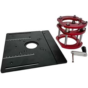 Router Lift for 65mm Diameter Motors - Wood Router Plunge Base Router Lift W/Aluminum Router Table Insert Plate Wood Router Working Benches Woodworking Engraving DIY Tools (Router Lift And Plate) in Saudi Arabia