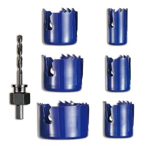 طقم منشار ثقب الخشب 7 قطع من كاتا مع 1 بوصة - 2-1/2 بوصة (25-64 مم) 6 شفرات منشار ثقب، 1 قطعة مثقاب، مثالية للخشب الناعم، الخشب الرقائقي، الحوائط الجافة، PVC in Kuwait