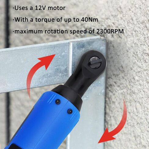 مجموعة أدوات مفتاح ربط السقاطة الكهربائية اللاسلكية 12 فولت، رأس مربع 3/8 بوصة، مع ضوء عمل LED، × 7 مكونات أكمام قابلة للاستبدال، لصيانة خطوط الأنابيب، وبناء المسرح (بطاريتان) in Kuwait