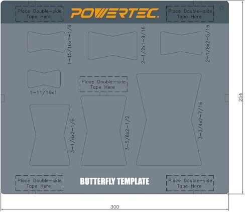 POWERTEC 71356 قالب الفراشة للأعمال الخشبية | مواد البطانة (قالب ربطة عنق زخرفية 7 في 1) in Saudi Arabia