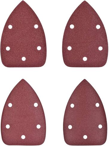 uxcell 20pcs Triangle Detail Sander Sandpaper Sanding Paper Sander Pads Sheet Assorted 5 Hole 120/150/180/240 Grits in Saudi Arabia