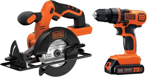 BLACK+DECKER 20V MAX Cordless Drill/Driver Combo Kit w/Saw & Extra 1.5-Ah Lithium Battery (BD2KITCDDCS & LBXR20) in Saudi Arabia