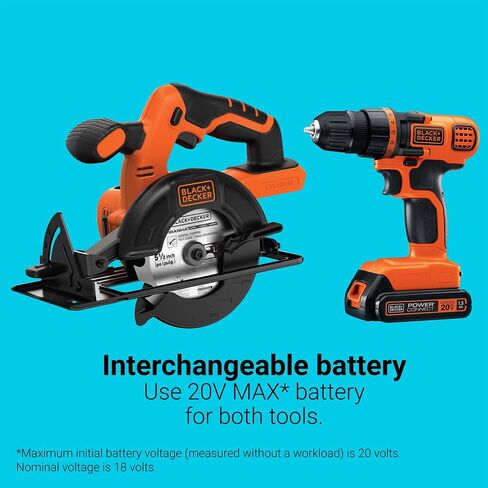 BLACK+DECKER 20V MAX Cordless Drill/Driver Combo Kit w/Saw & Extra 1.5-Ah Lithium Battery (BD2KITCDDCS & LBXR20) in Saudi Arabia