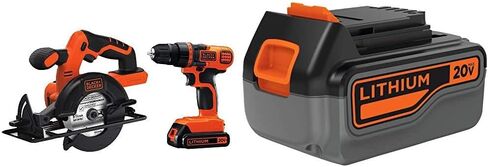 BLACK+DECKER 20V MAX Cordless Drill/Driver Combo Kit w/Saw & Extra 1.5-Ah Lithium Battery (BD2KITCDDCS & LBXR20) in Saudi Arabia