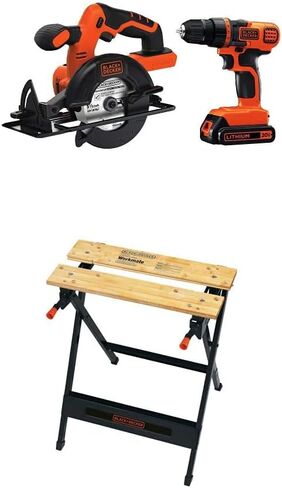 BLACK+DECKER 20V MAX Cordless Drill/Driver Combo Kit w/Saw & Extra 1.5-Ah Lithium Battery (BD2KITCDDCS & LBXR20) in Saudi Arabia