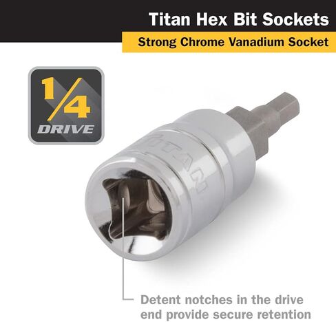 محرك Titan 15653 مقاس 1/4 بوصة × مقبس لقم سداسي مقاس 1/8 بوصة in Kuwait