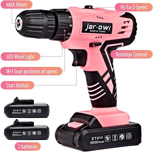 jar-owl Power Tools Combo Kit With 16.8V Cordless Drill for 48 Accessories Home Cordless Repair Kit Tool Set in Saudi Arabia