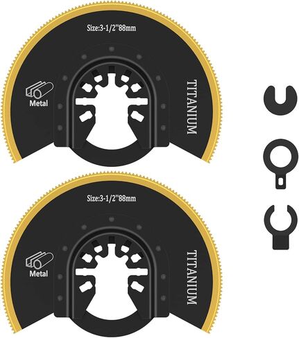 قطعتان من شفرات المنشار المتأرجحة، شفرات متعددة المهام مطلية بالتيتانيوم ثنائية المعدن، شفرات منشار متأرجحة مقطوعة نصف دائرية، شفرات منشار قطع سريعة مع محول حشية لقطع الخشب والبلاستيك المعدني uywapvt in Kuwait