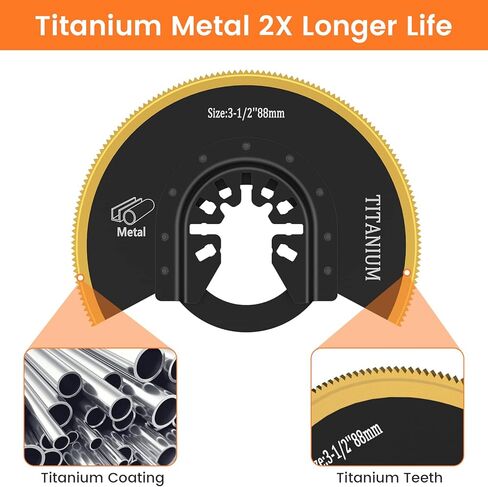 قطعتان من شفرات المنشار المتأرجحة، شفرات متعددة المهام مطلية بالتيتانيوم ثنائية المعدن، شفرات منشار متأرجحة مقطوعة نصف دائرية، شفرات منشار قطع سريعة مع محول حشية لقطع الخشب والبلاستيك المعدني uywapvt in Kuwait