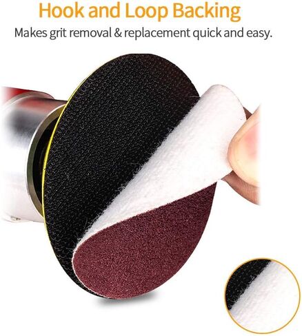 3 بوصة الرملي الإسفنج هوك وحلقة الإسفنج الرملي أقراص 3000 حصى للسيارة الخشب دريوال المعادن البني 20 قطعة in Kuwait