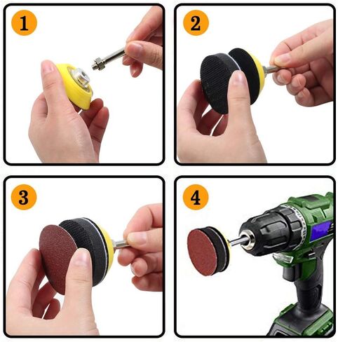 3 بوصة الرملي الإسفنج هوك وحلقة الإسفنج الرملي أقراص 3000 حصى للسيارة الخشب دريوال المعادن البني 20 قطعة in Kuwait