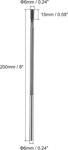 uxcell 8mm Chucking Reamer High Speed Steel Carbide Tip H7, 12" (300mm) Length Lathe Machine Reamer Straight Flute, Milling Tool for Metal Copper in Kuwait