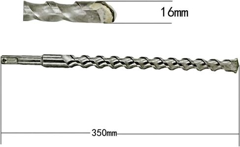 Utoolmart 12mm x 350mm Carbide Tipped Rotary Hammer Bit | 9mm Round Shank for SDS Impact Drill, Anti-Slip Flute for Fast Dust Removal, Masonry Drill Bit for Concrete, Brick and Stone in Saudi Arabia