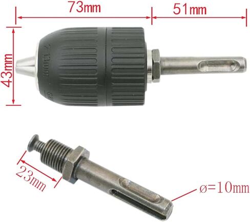 MSEURO SDS Electric Hammer Conversion Electric Drill Hand-Tight Chuck 2-13MM Drill Chuck Electric Drill Chuck Three-Jaw Chuck in Kuwait