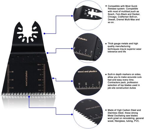 HIFROM Precision Wide Segmented Wood/Plastic/Soft-Metal Oscillating Multi Tool Saw Blades replacement for Fein Multimaster Bosch Craftsman Dremel and more (12 Pack) in Saudi Arabia